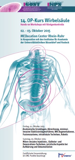 1)Tagesmoderation -  Minimalinvasive Techniken, Denervationen, Zervikale Nukleoplastie, Neuropathische Syndrome 2)Workshop: Injektionstechniken an der Wirbelsäule