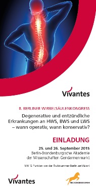 1) Leiter der Sitzung - Krankheitsbilder der Halswirbelsäule und konservative Therapieverfahren 2)Vortrag - Erfolgreiche nichtoperative Konzepte bei degenerativen Wirbelsäulenerkrankungen